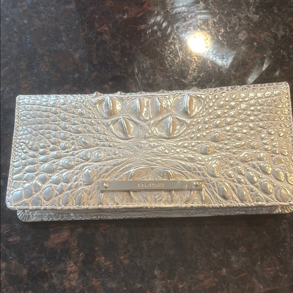 Brahmin Metallic Crocodile Embossed Clutch